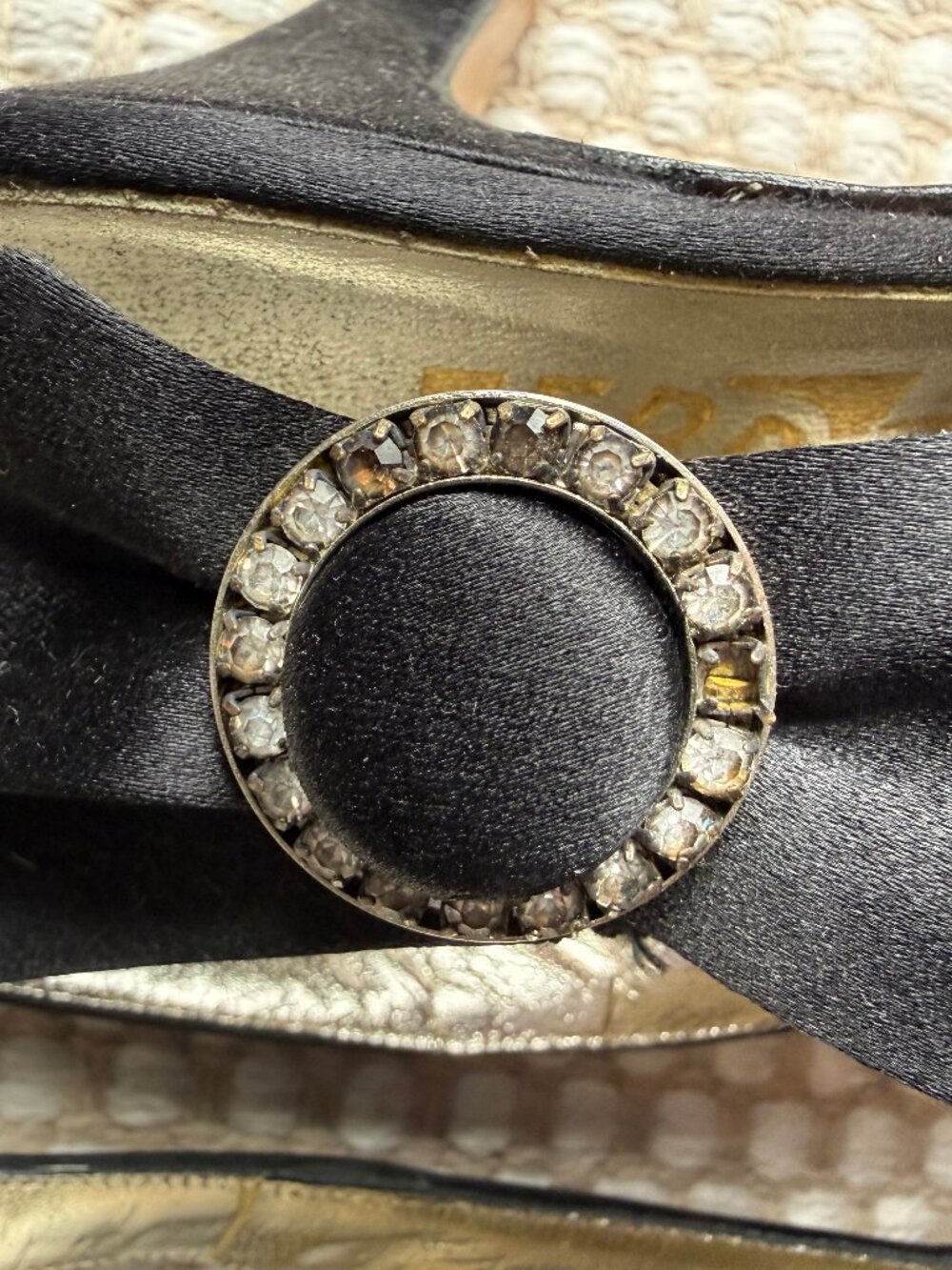 Ferragamo | Black Satin Slingback Heels Bow Pumps Classic Formal - Picture 7 of 15